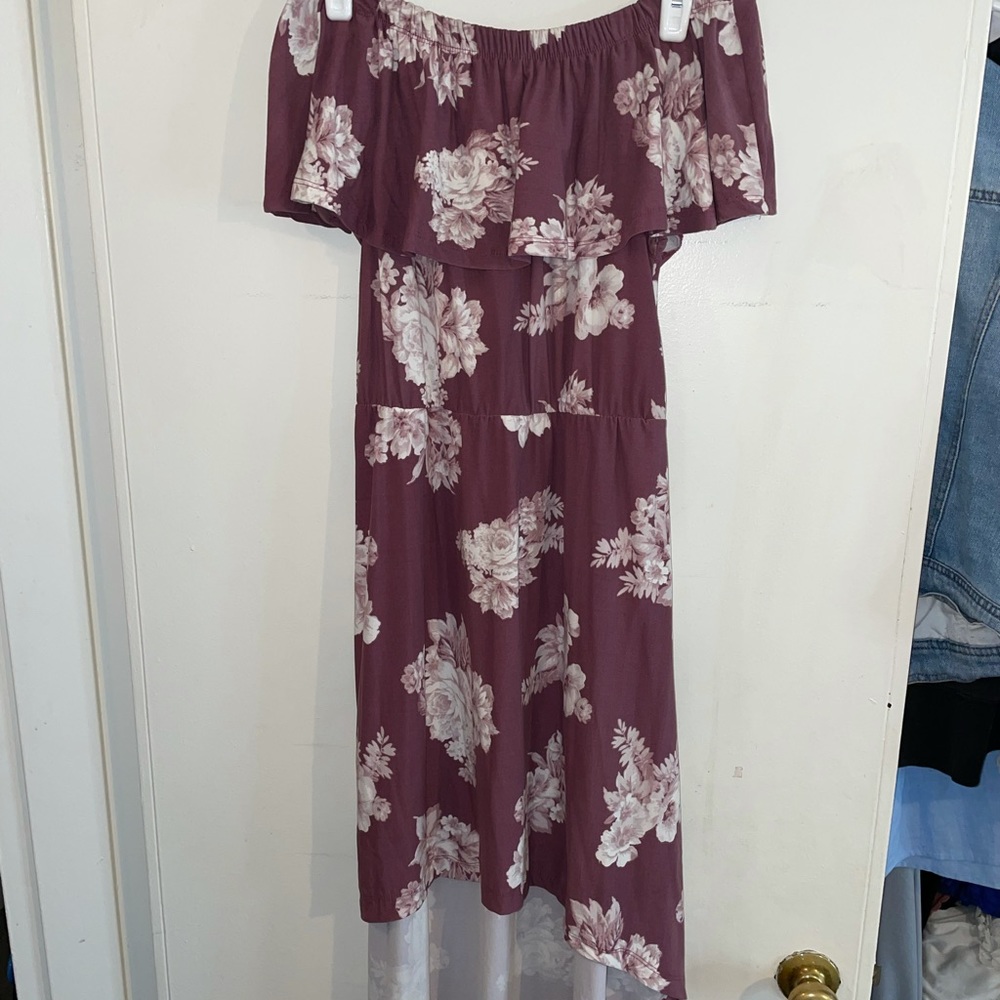 Strapless high low floral dress